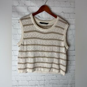 Knot Sisters Stripe Pullover Sleeveless Sweater Tank L